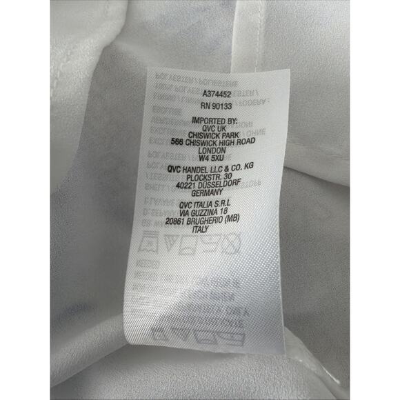 Belle by Kim Gravel Find Your Fire Boho Chic Blouse White And Blue Size Medium - Picture 7 of 8